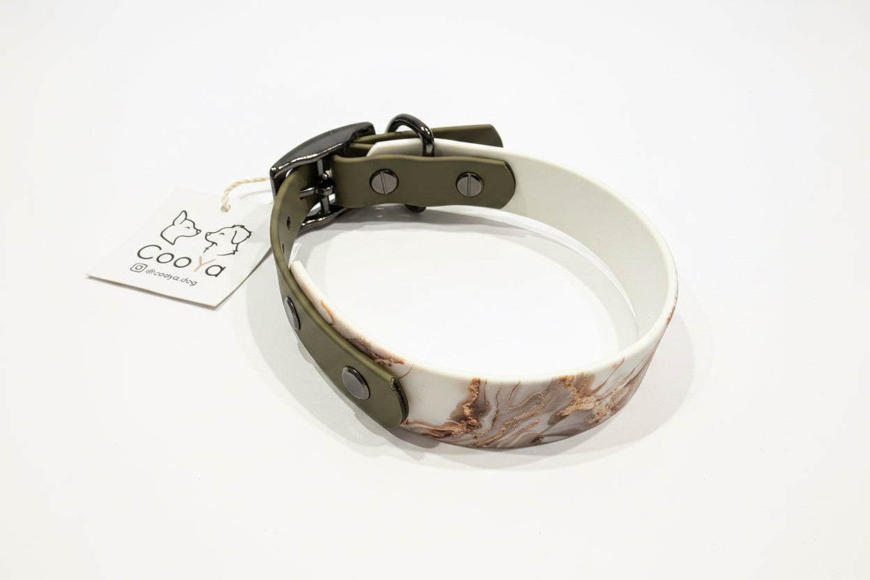 Gold Marble Halsband - 25mm