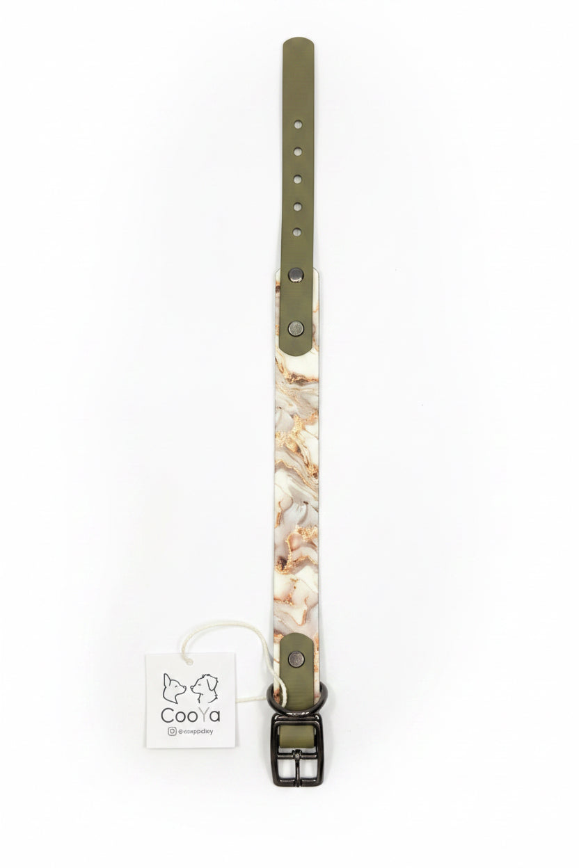 Gold Marble Halsband - 25mm